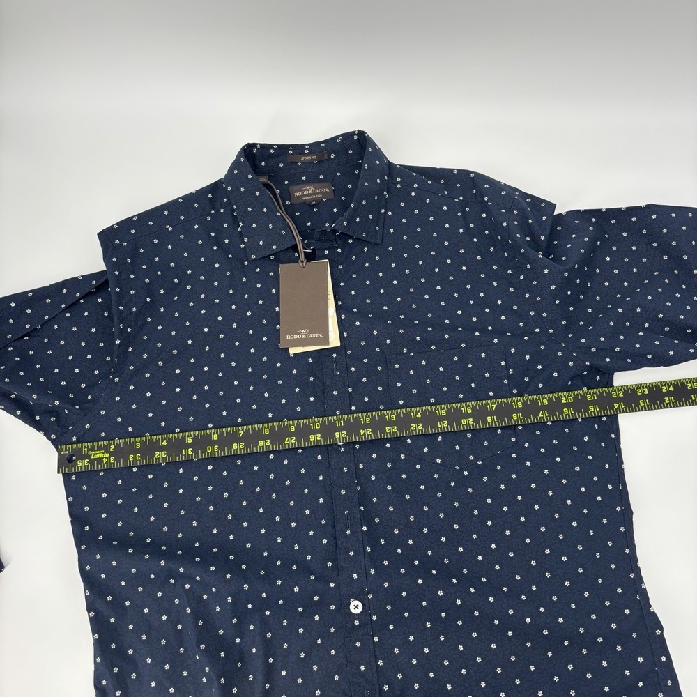 Rodd & Gunn Blue Floral Sports Fit Button Up Shirt Long Sleeve Navy Blue Medium - Picture 8 of 9